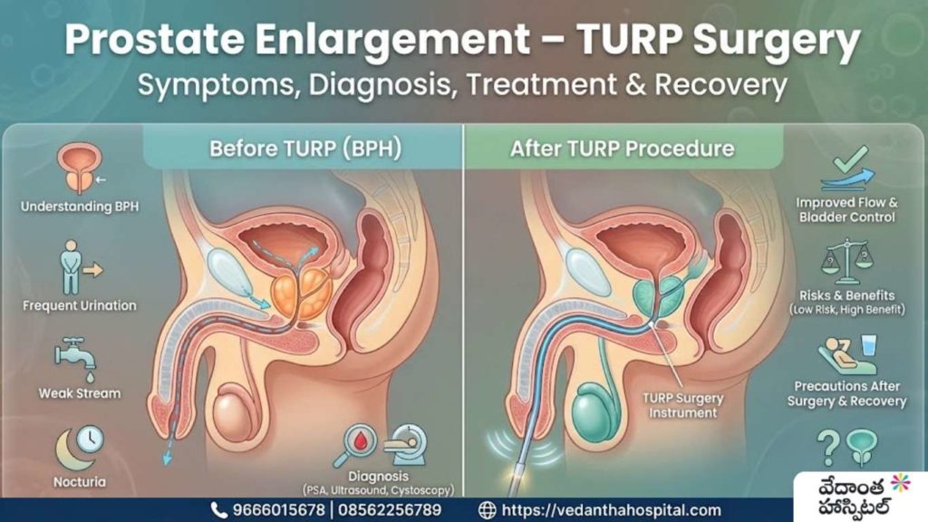 Prostate Enlargement – TURP Surgery - best urology hospital in kadapa - vedanta hospitals in kadapa
