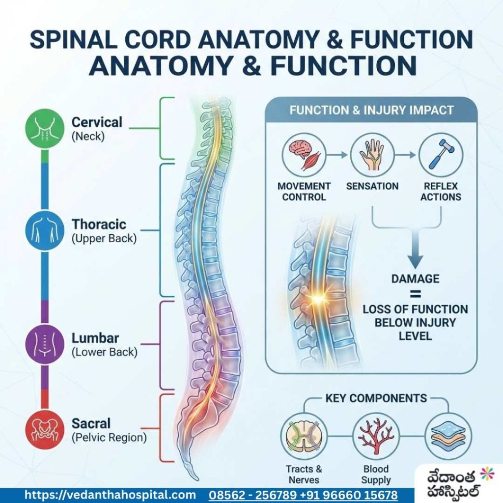 Spinal Cord Anatomy and Function - Spinal Cord Injury – Treatment & Rehabilitation - Best Spine Surgery Hospital in Kadapa - Vedanta Hospitals in Kadapa