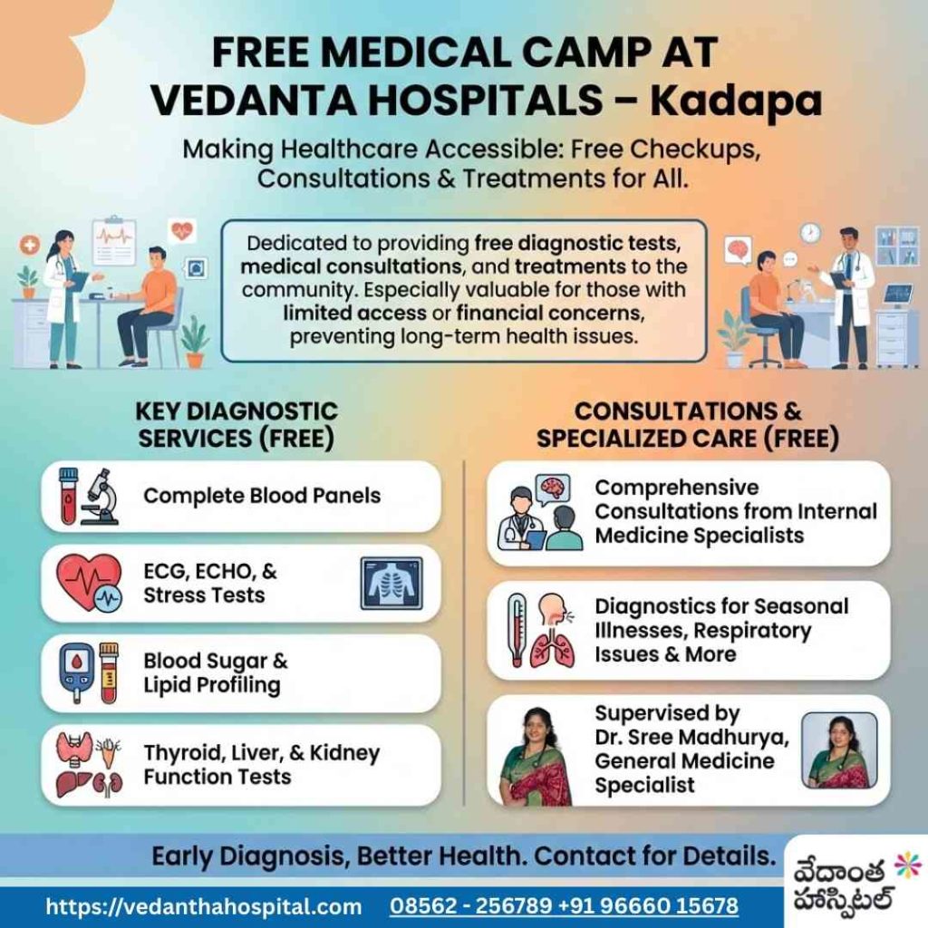 Free Medical Camp at Vedanta Hospitals - General Medicine Hospital in Kadapa - Vedanta Hospitals in Kadapa